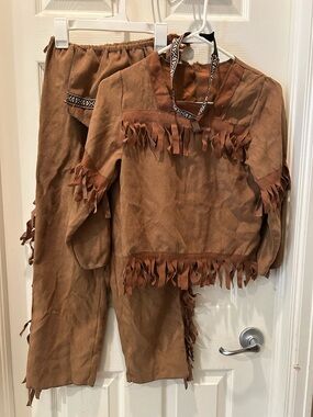 Kids Brown Fringe Western Costume Set